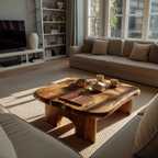 Modern Irregular Live Edge Coffee Table For Living Room Decor