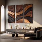 Modern Solid Wood Wall Art For Contemporary Living Room