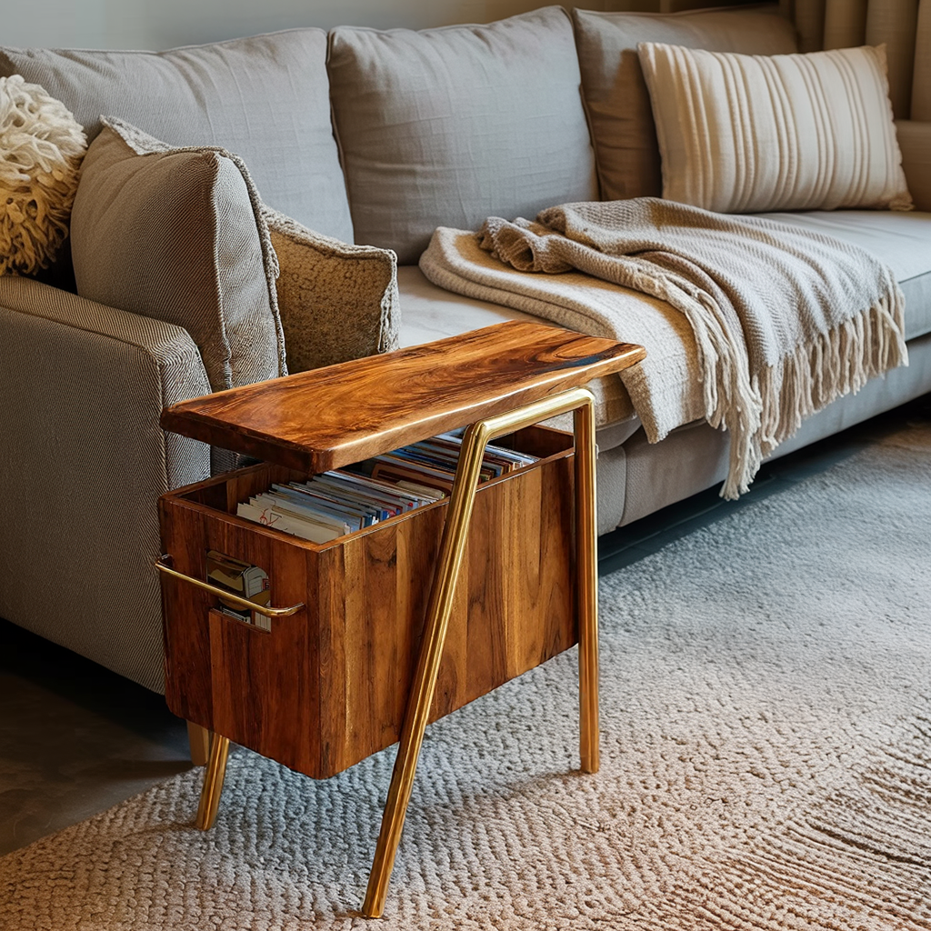 Handcrafted Wooden Side Table For Furniture Decoration