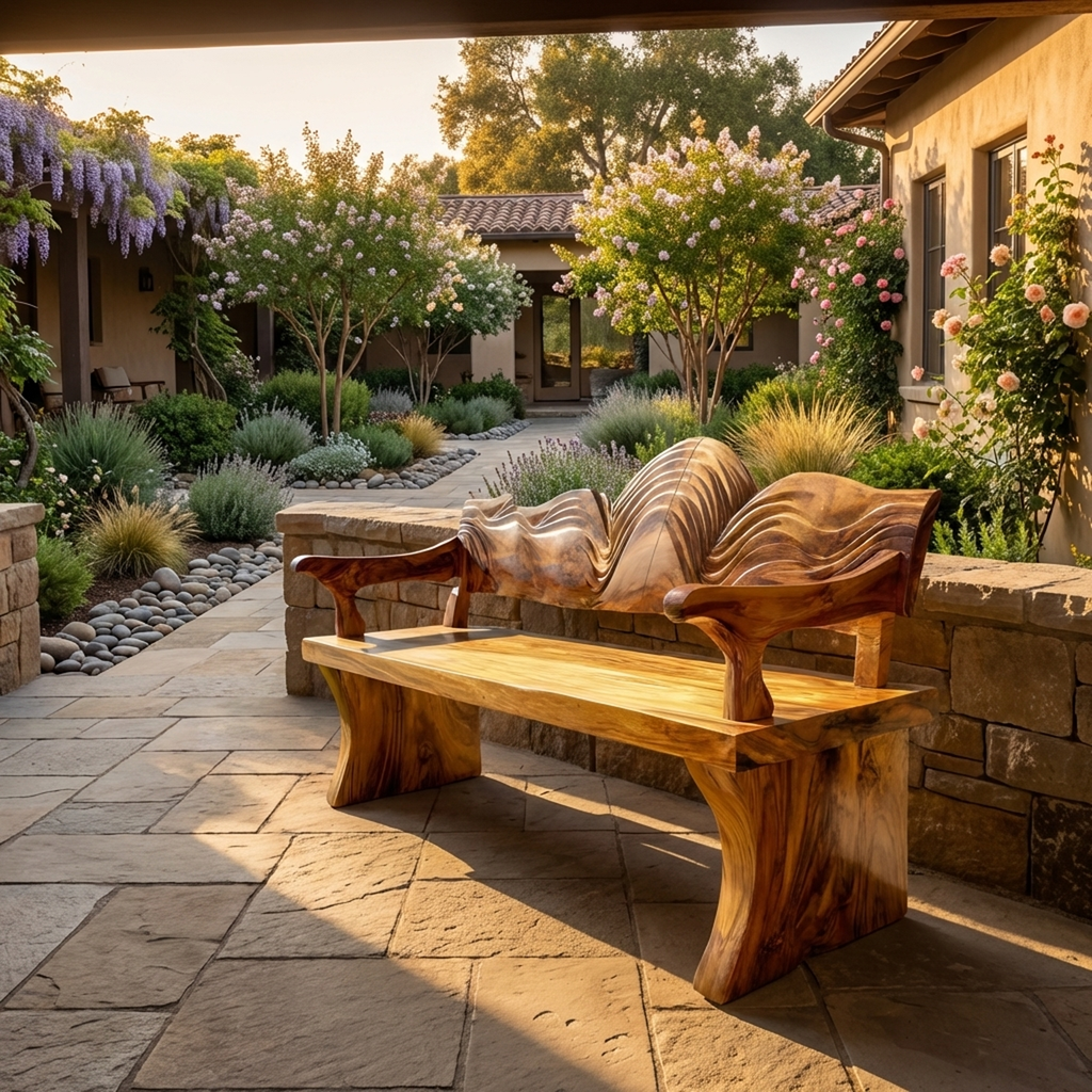 Live Edge Wooden Entryway Bench For Interior Home Decor