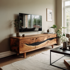Handcrafted Wooden Console For Living Room Setup