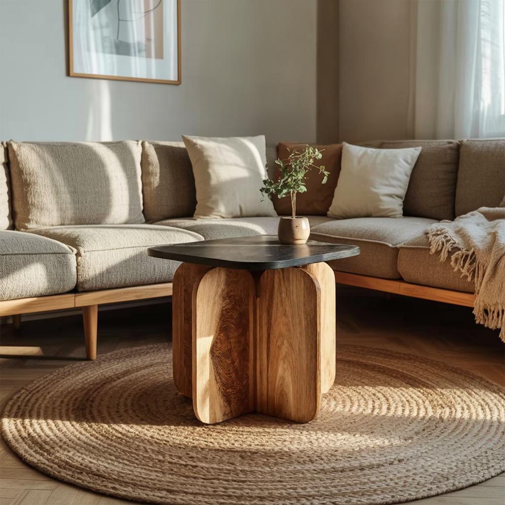 Modern Solid Wood End Table For Elegant Furniture Setup