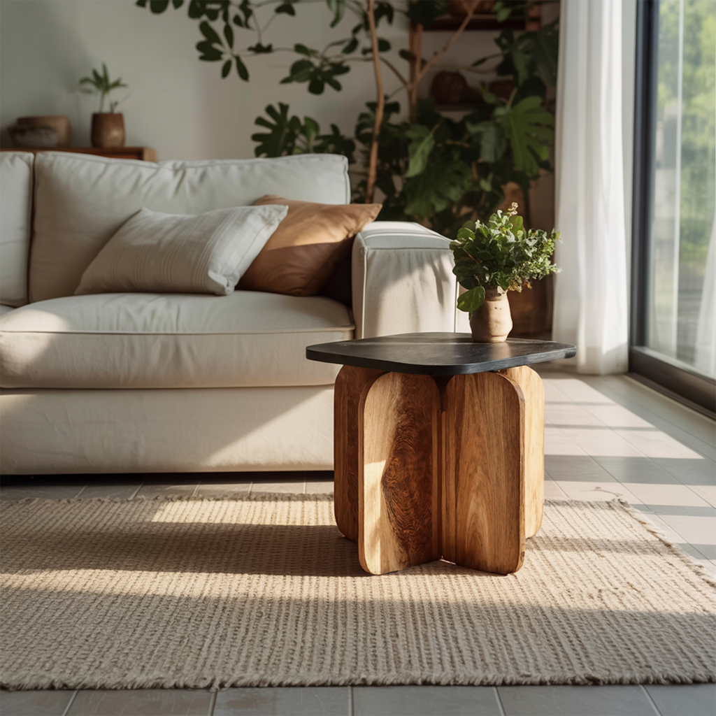 Modern Solid Wood End Table For Elegant Furniture Setup