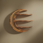 Modern Moon Shelf Crescent Wall Display For Bedroom And Nursery