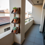 Rustic Wall Mounted Plant Shelf Hanging Planter For Balcony And Patio
