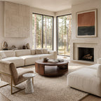 Modern Round Coffee Table With Shelf For Living Room And Lounge