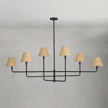 Polara Rattan Chandelier in Blackened Brass - casivra