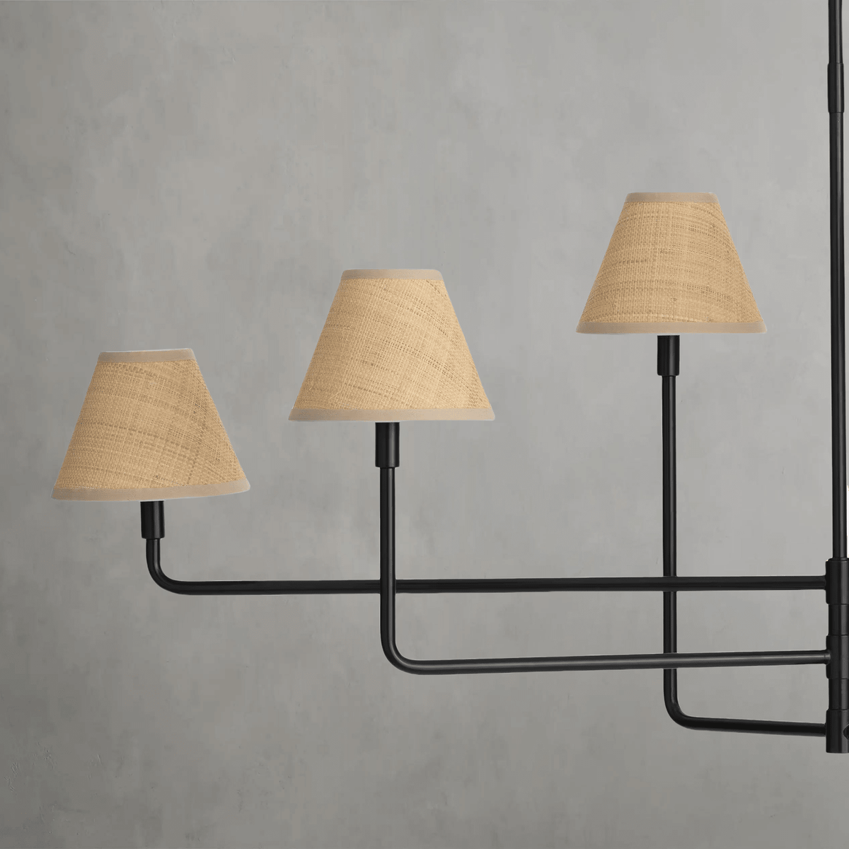 Polara Rattan Chandelier in Blackened Brass - casivra