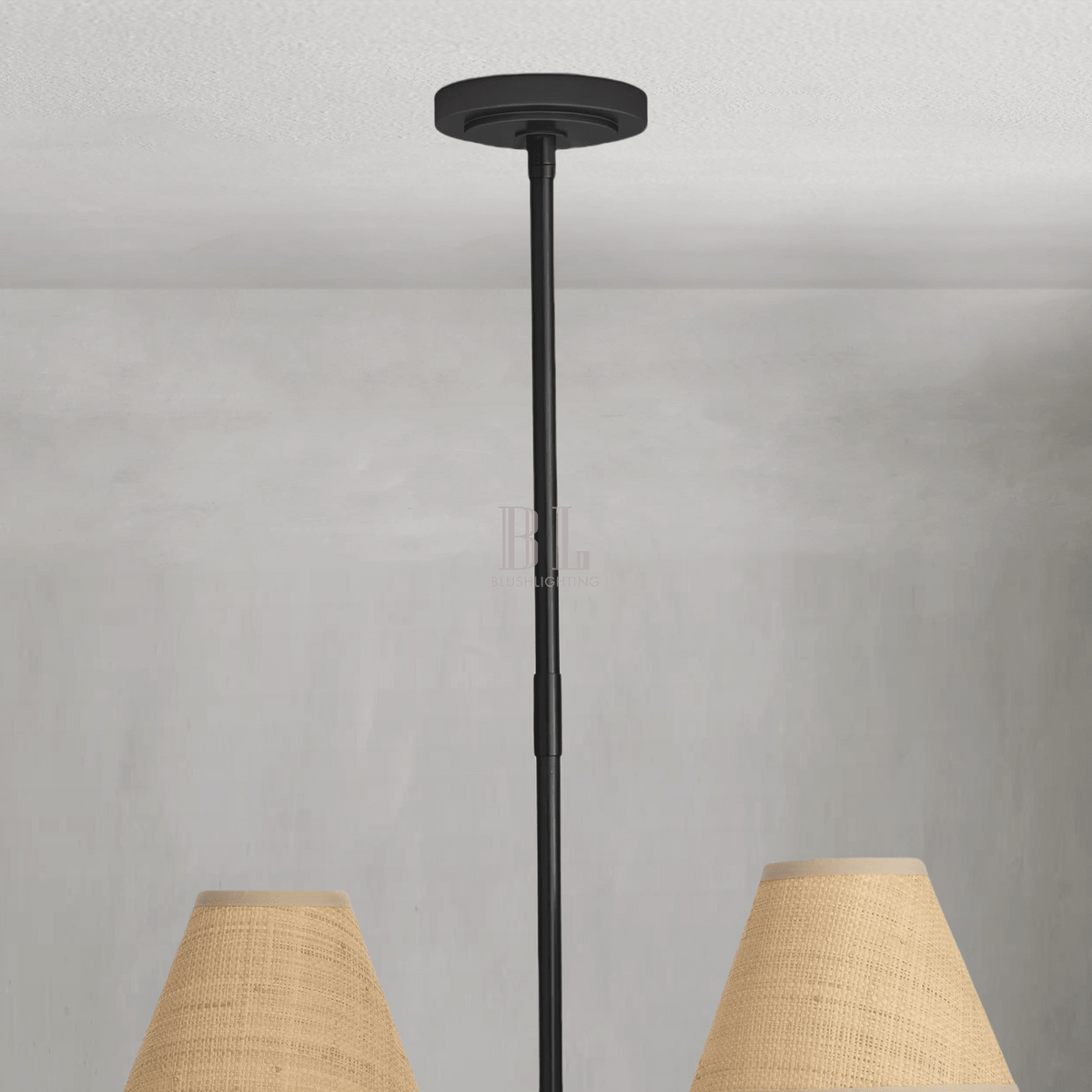 Polara Rattan Chandelier in Blackened Brass - casivra