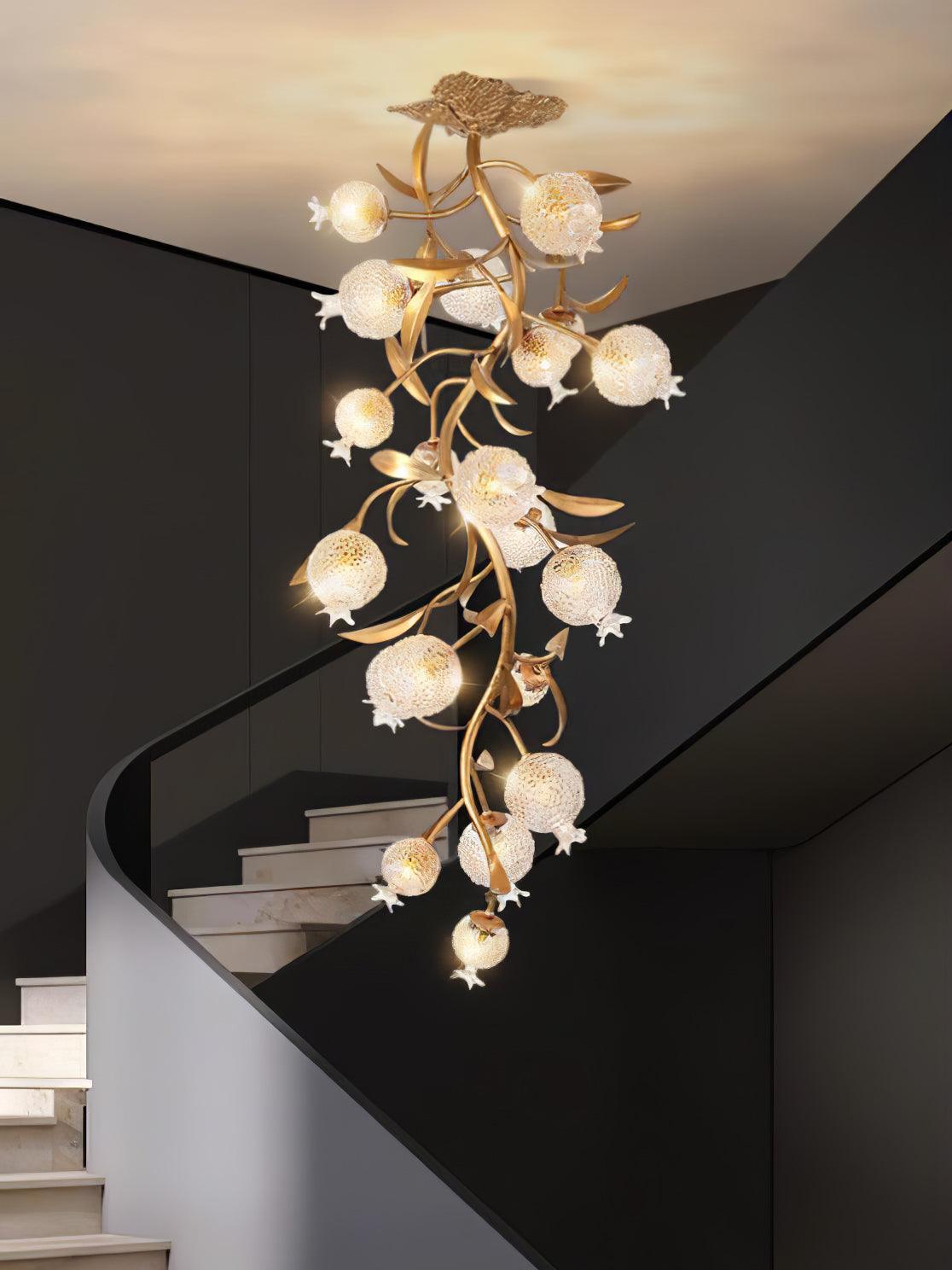 Pomegranate Brass Branch Chandelier - ∅ 19.7″ x H 51.2″ / Dia 50cm x H 130cmDark Coppercasivra