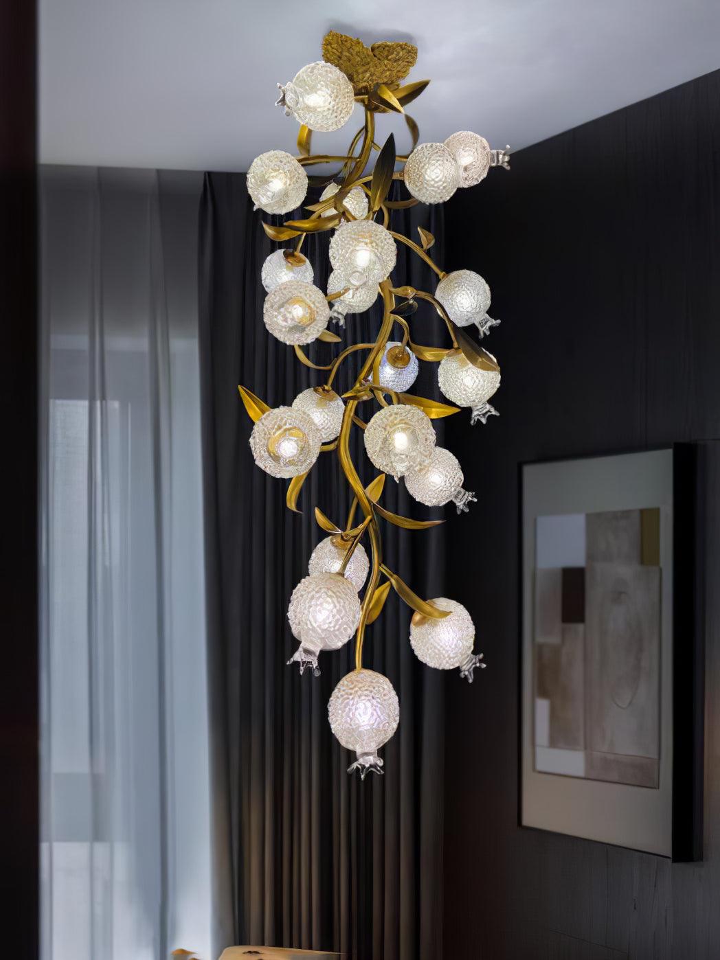 Pomegranate Brass Branch Chandelier - ∅ 19.7″ x H 51.2″ / Dia 50cm x H 130cmDark Coppercasivra