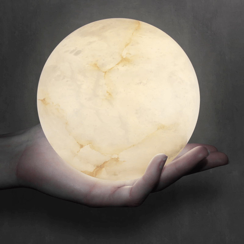 Post Modern Alabaster Globe Ceiling Pendant Light, Alabaster Chandelier Over Dining Table - 19 Ballscasivra