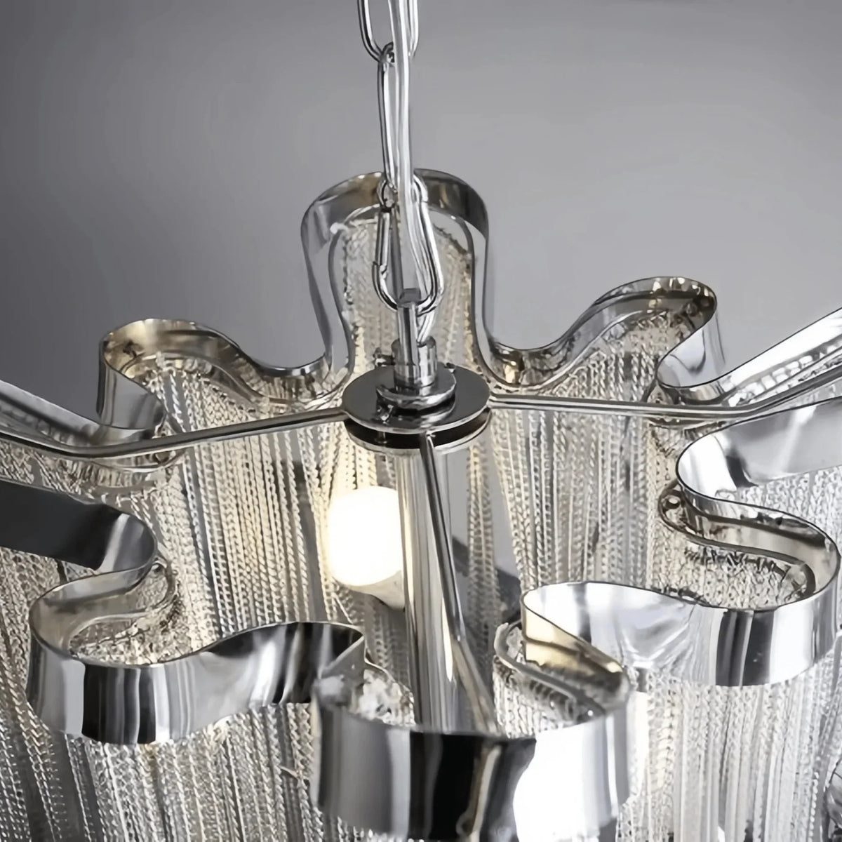 Post - Modern Extra Large Stainless Steel Long Tassel Chandelier - D47.2"*H47.2"SilverWarm Lightcasivra