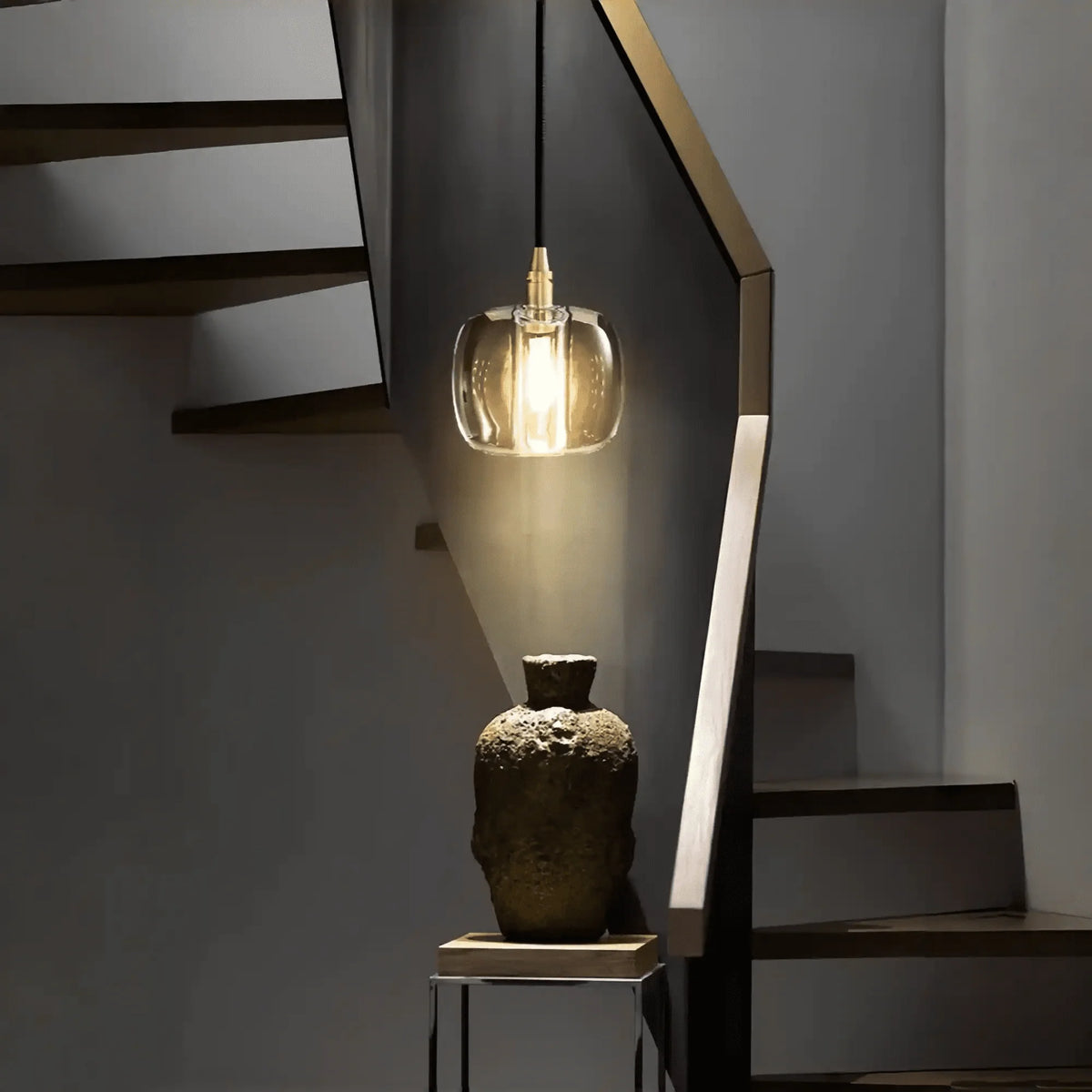 Post - modern Extra - long Pendant Light Fixtures for Staircase/High - ceiling Space/Foyer - 6 Lights: D11.8"AmberWarm Lightcasivra