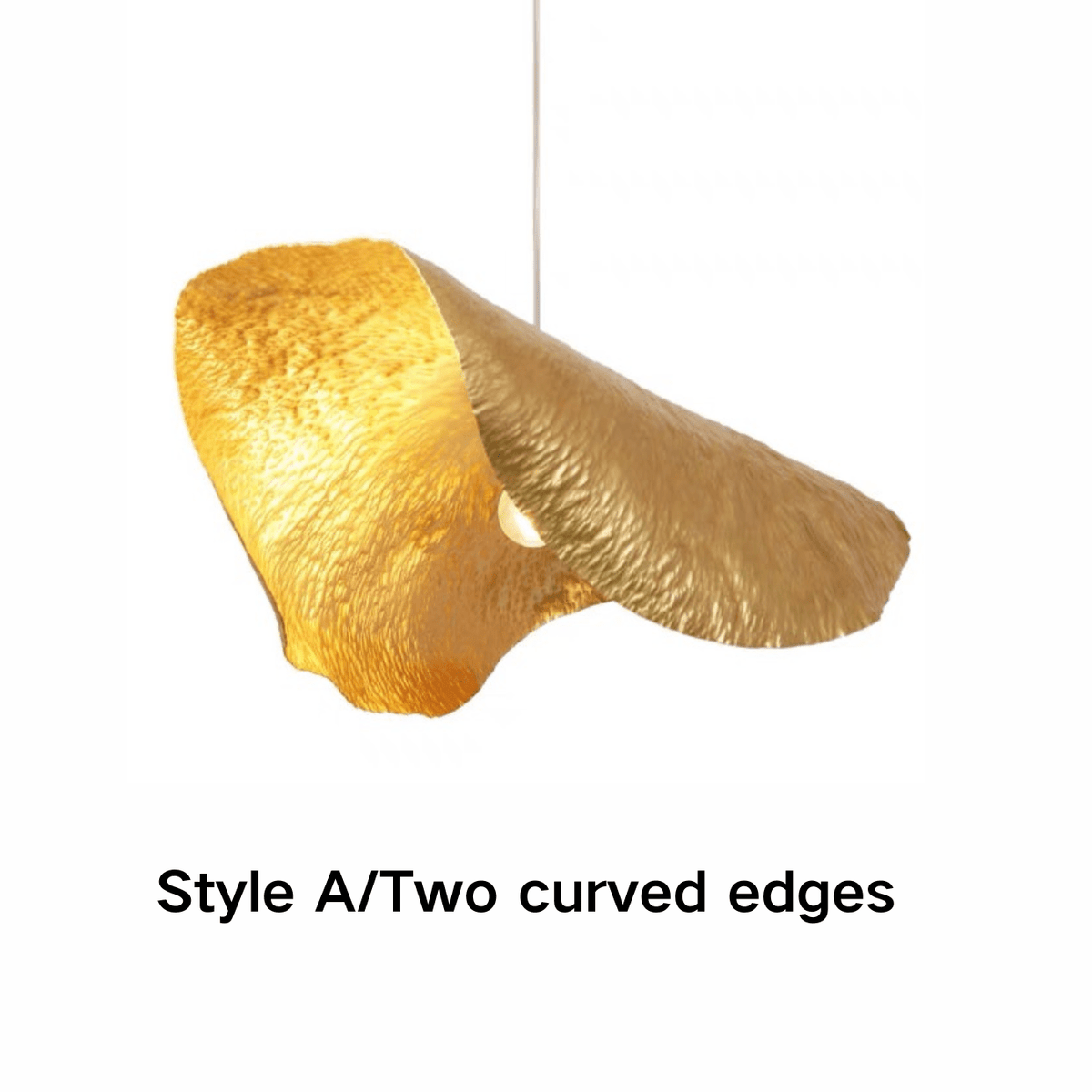 Postmodern Withered Leaf Parlor Pendant Lighting Fixture in Brass - Style A/Two curved edges/L17.7"*W11.02"*H7.08"Warm Lightcasivra