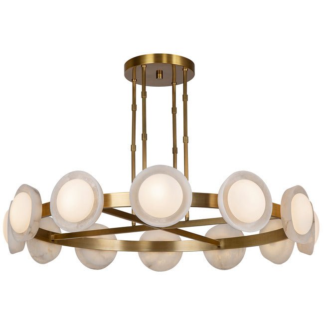 PrismFlow Alabaster Metal Chandelier - Alabaster / Vintage Brasscasivra