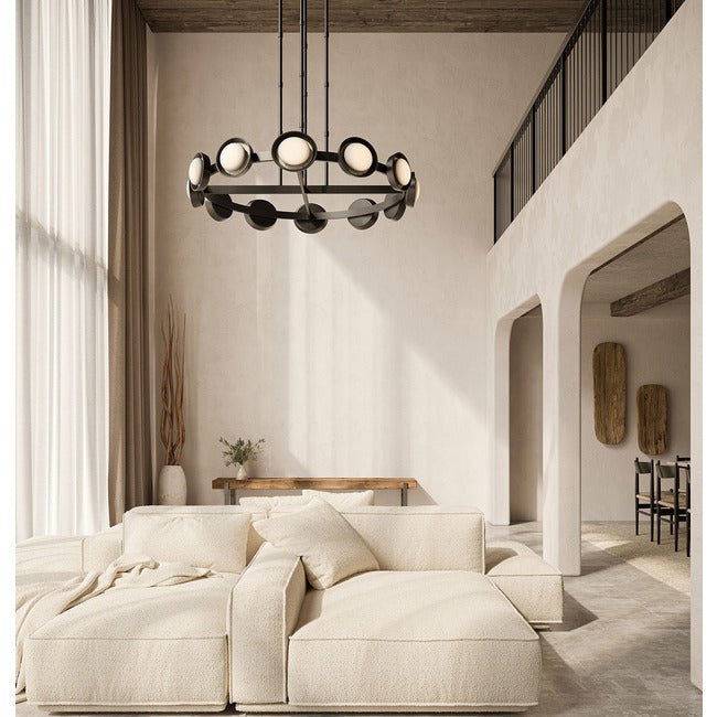 PrismFlow Alabaster Metal Chandelier - Urban Bronzecasivra
