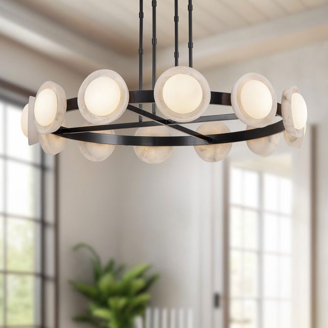 PrismFlow Alabaster Metal Chandelier - Urban Bronzecasivra