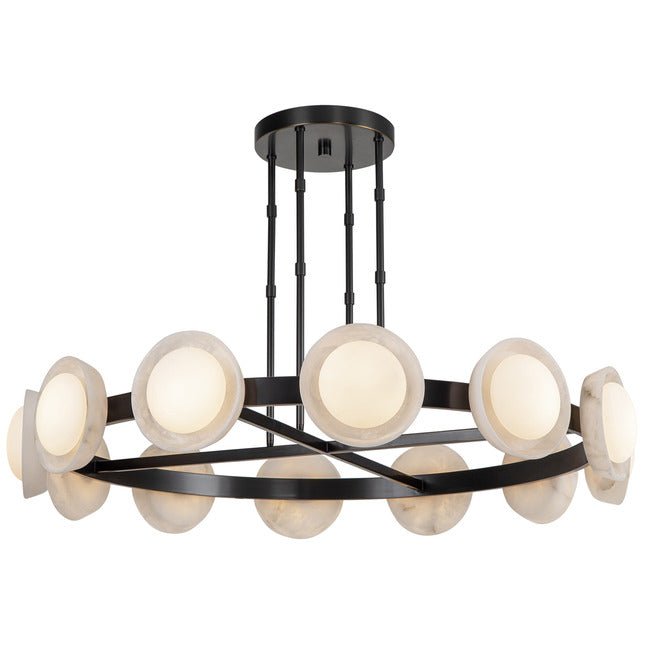 PrismFlow Alabaster Metal Chandelier - Alabaster / Urban Bronzecasivra