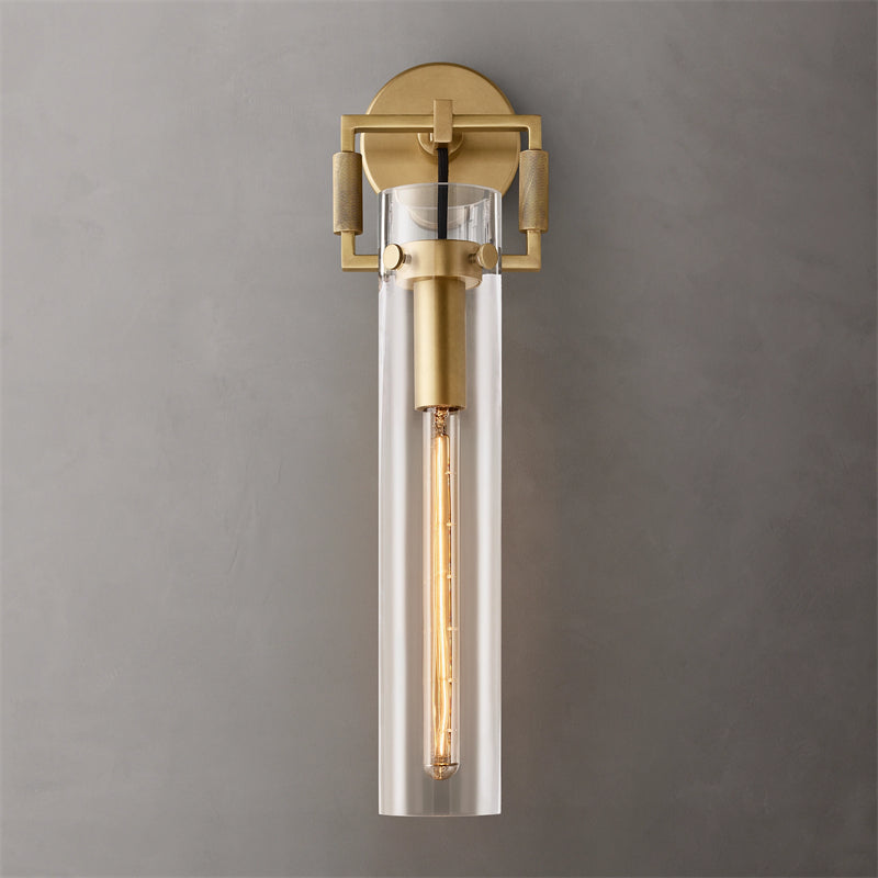 Machinist Glass Cylinder Wall Sconce