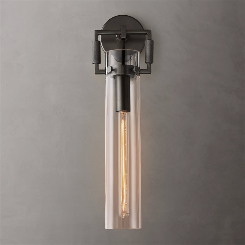 Machinist Glass Cylinder Wall Sconce