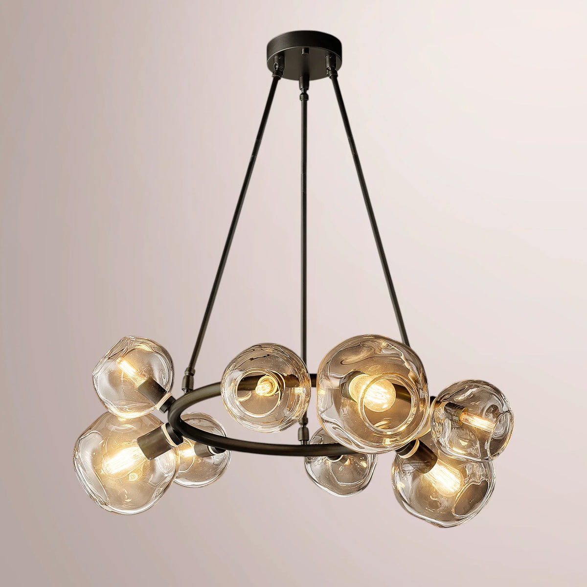 Virelle Bubble Clear Glass Round Chandelier
