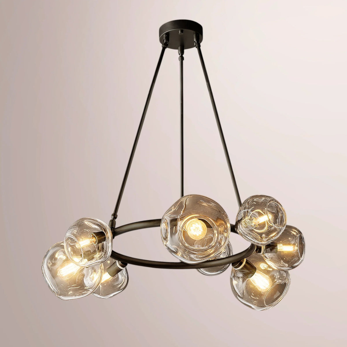 Virelle Bubble Clear Glass Round Chandelier