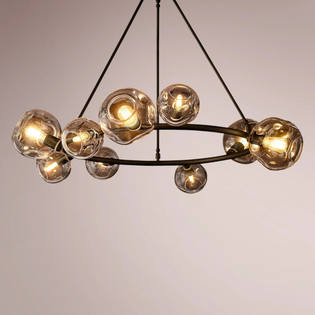 Virelle Bubble Clear Glass Round Chandelier