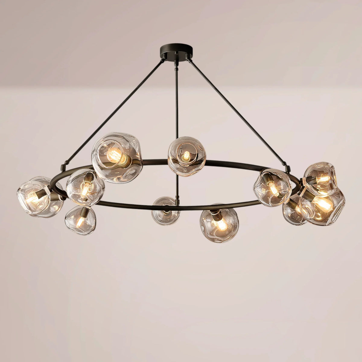 Virelle Bubble Clear Glass Round Chandelier