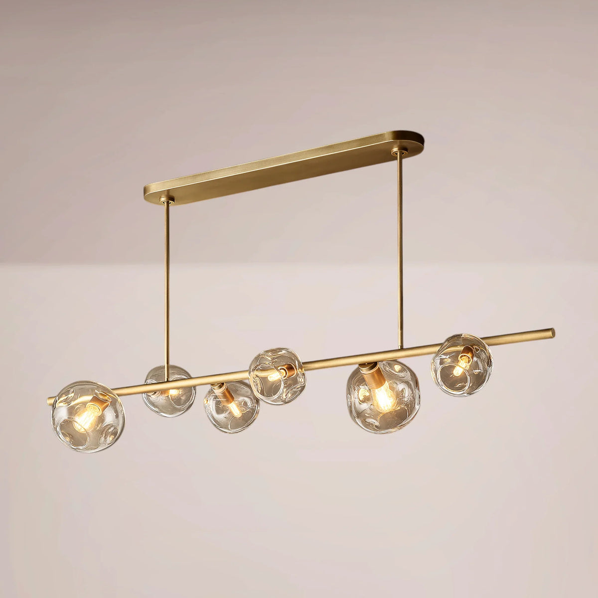 Virelle Bubble Clear Glass Linear Chandelier