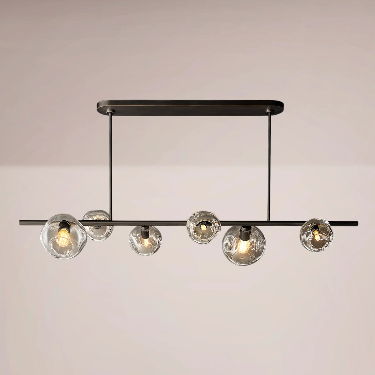 Virelle Bubble Clear Glass Linear Chandelier