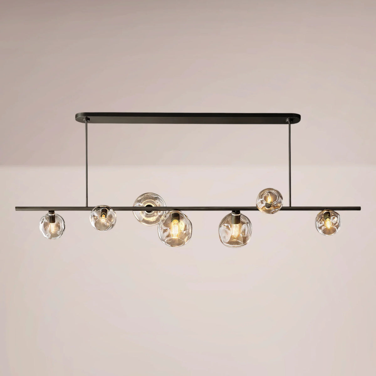 Virelle Bubble Clear Glass Linear Chandelier