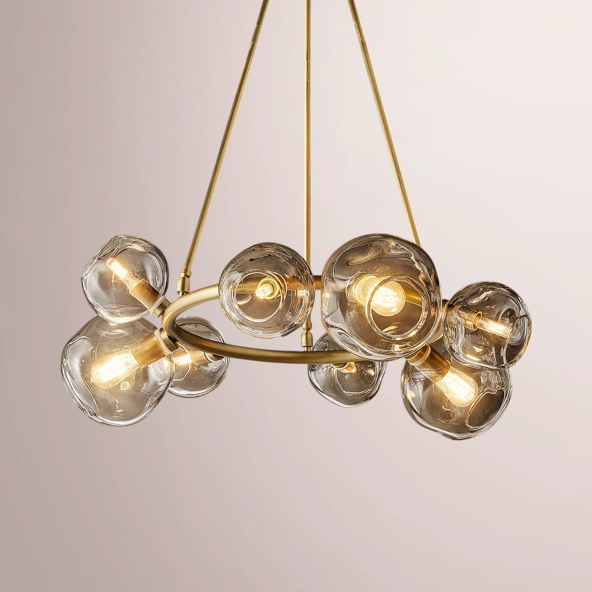 Virelle Bubble Smoke Glass Round Chandelier