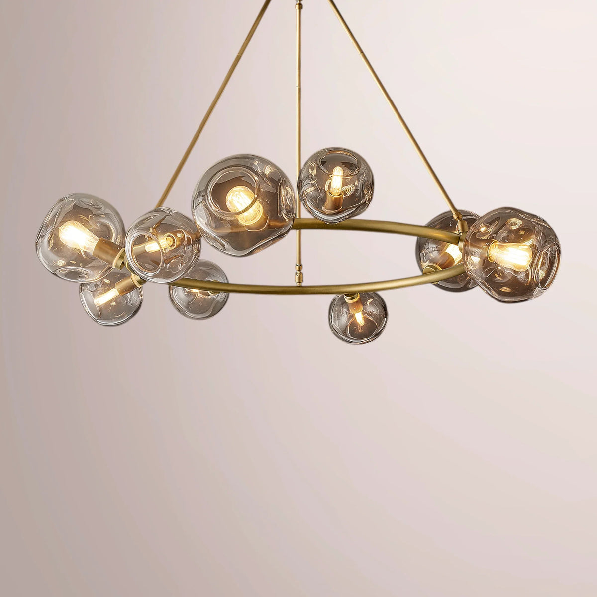 Virelle Bubble Smoke Glass Round Chandelier