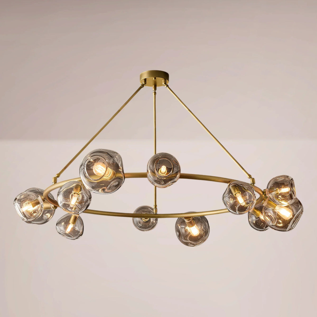Virelle Bubble Smoke Glass Round Chandelier