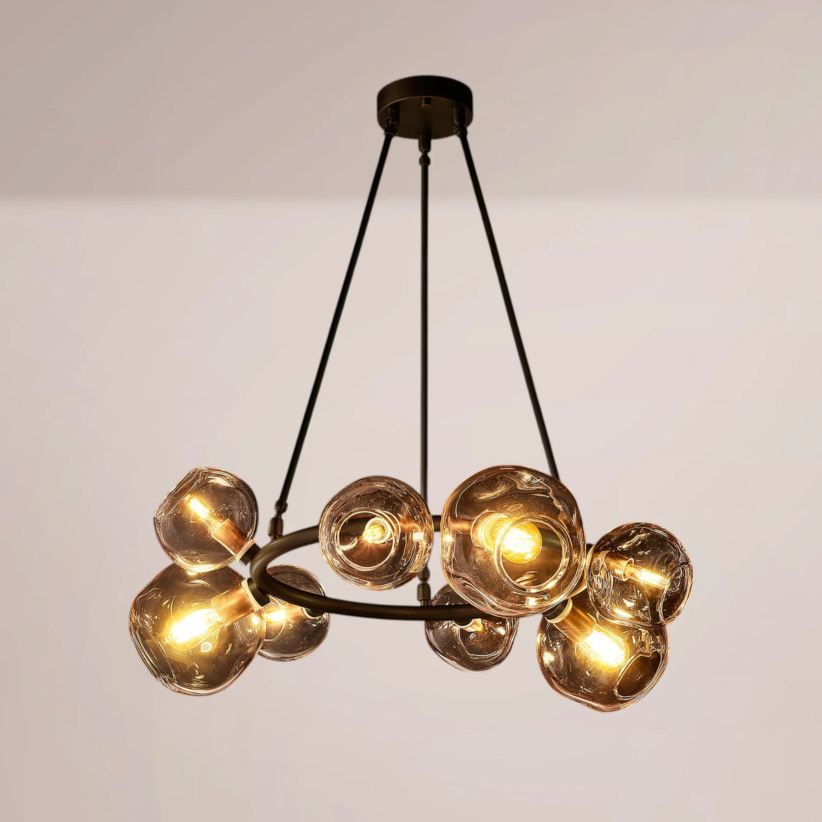 Virelle Bubble Smoke Glass Round Chandelier