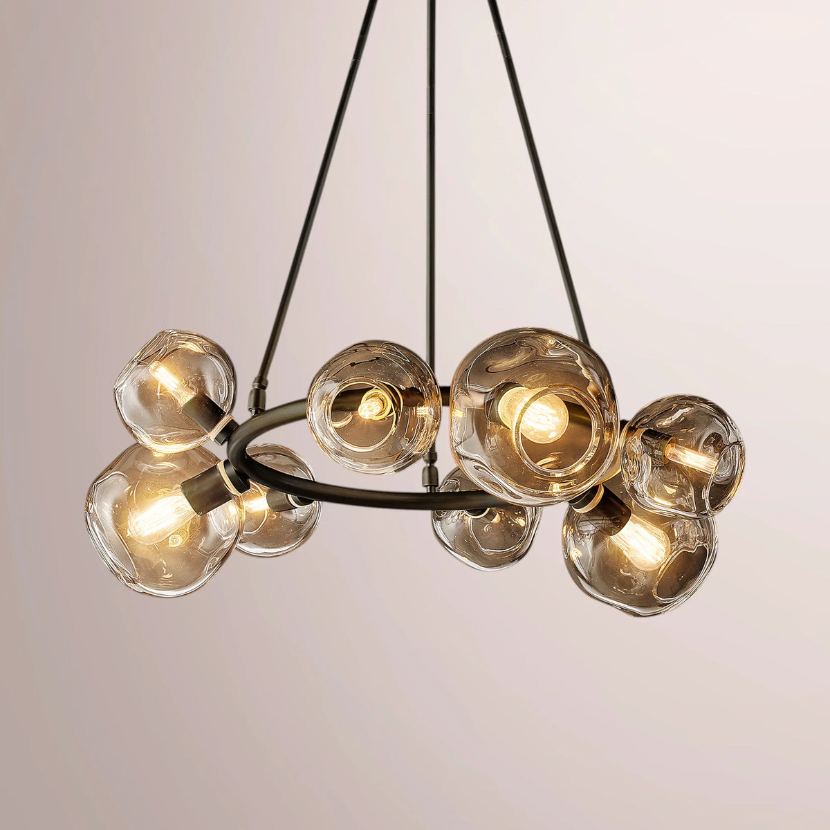 Virelle Bubble Smoke Glass Round Chandelier