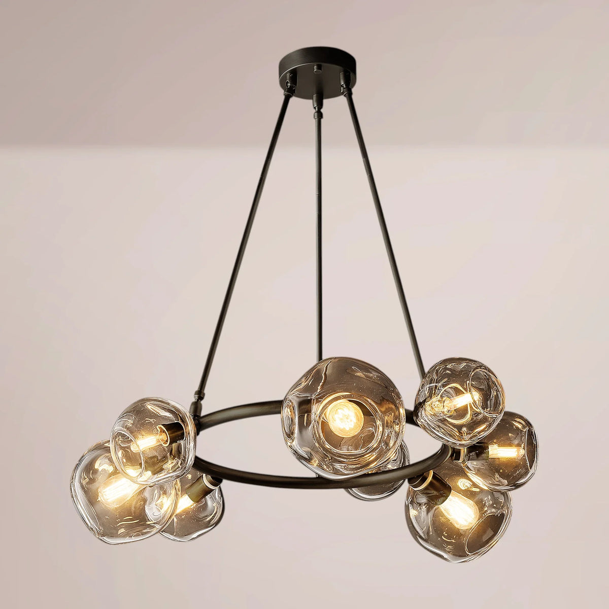 Virelle Bubble Smoke Glass Round Chandelier