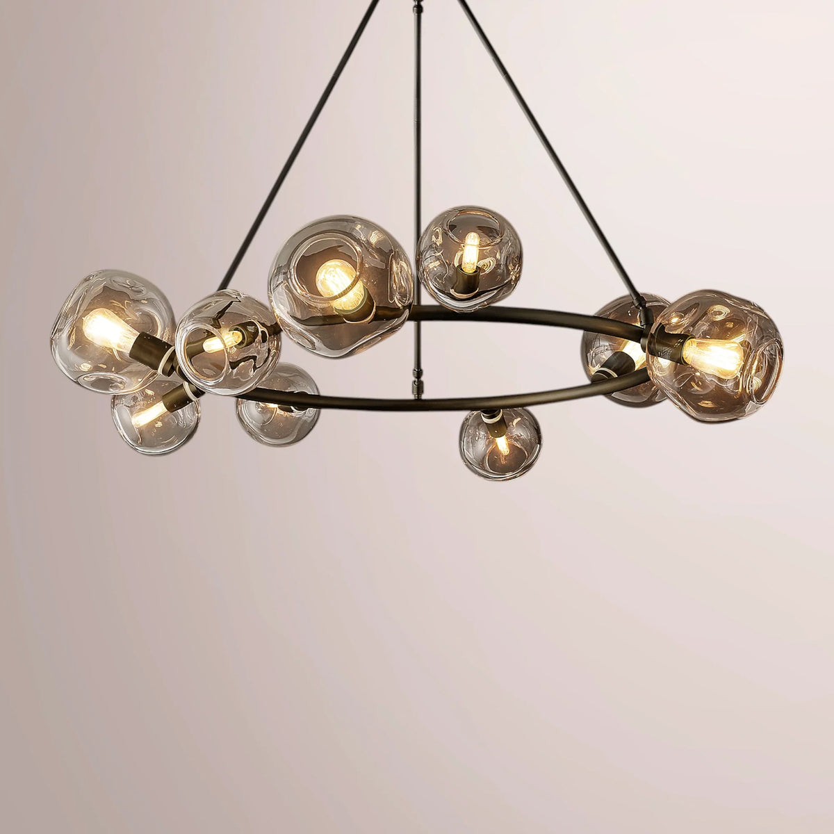Virelle Bubble Smoke Glass Round Chandelier