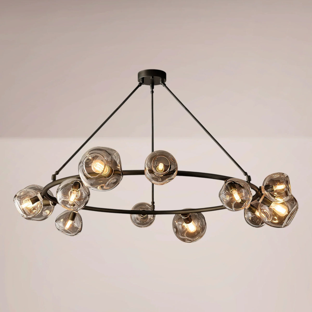 Virelle Bubble Smoke Glass Round Chandelier