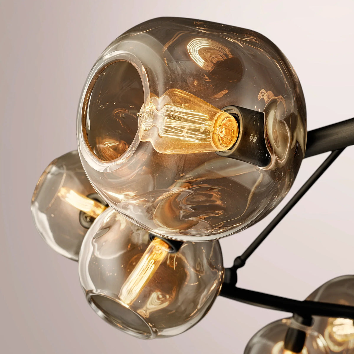 Virelle Bubble Smoke Glass Round Chandelier