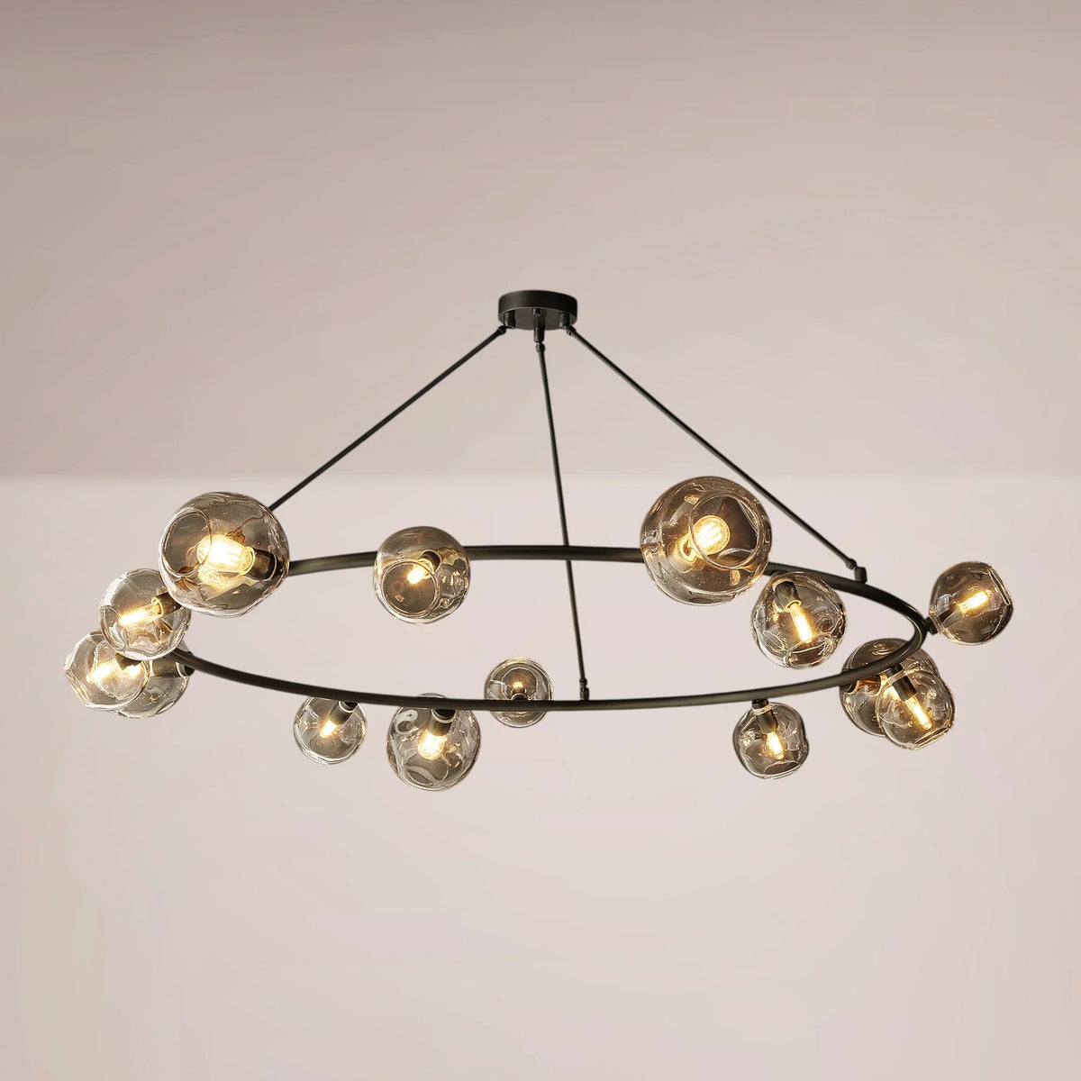 Virelle Bubble Smoke Glass Round Chandelier
