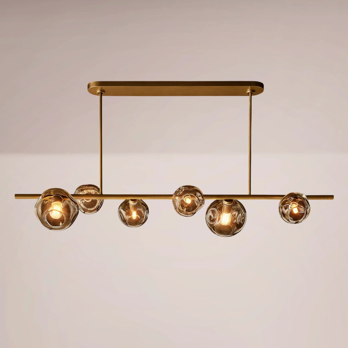 Virelle Bubble Smoke Glass Linear Chandelier