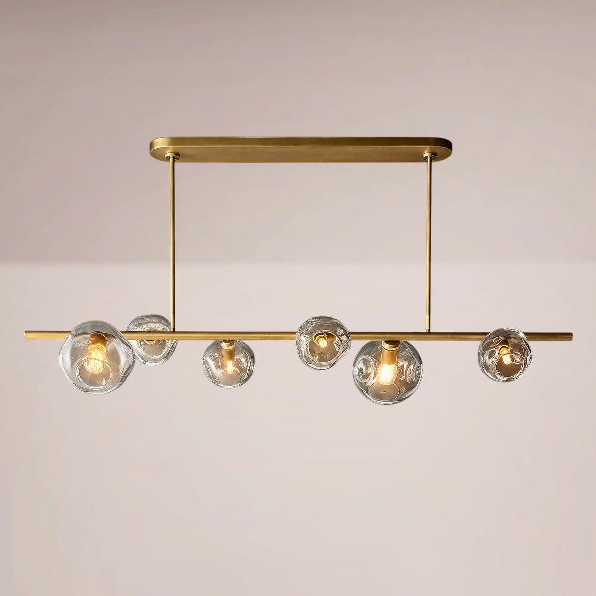 Virelle Bubble Smoke Glass Linear Chandelier
