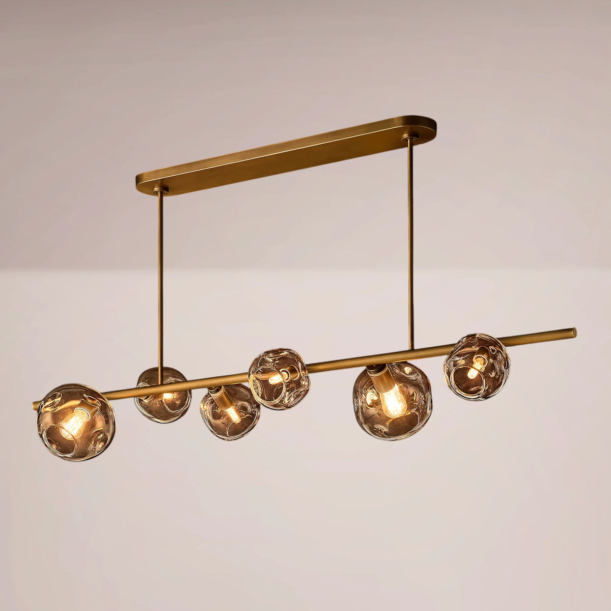 Virelle Bubble Smoke Glass Linear Chandelier