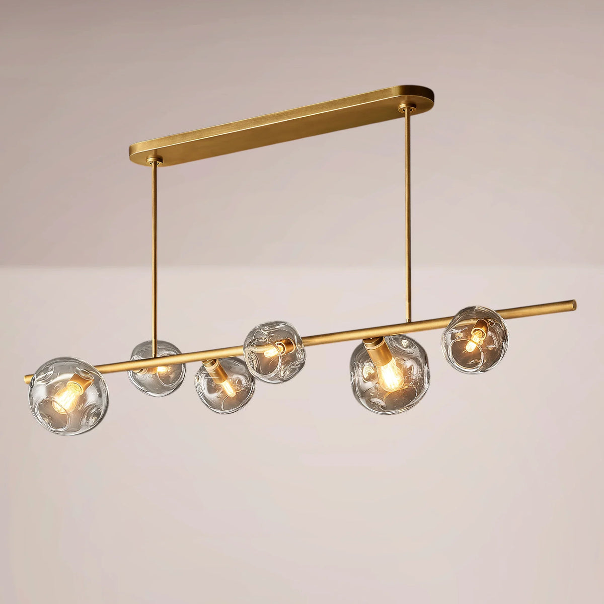 Virelle Bubble Smoke Glass Linear Chandelier