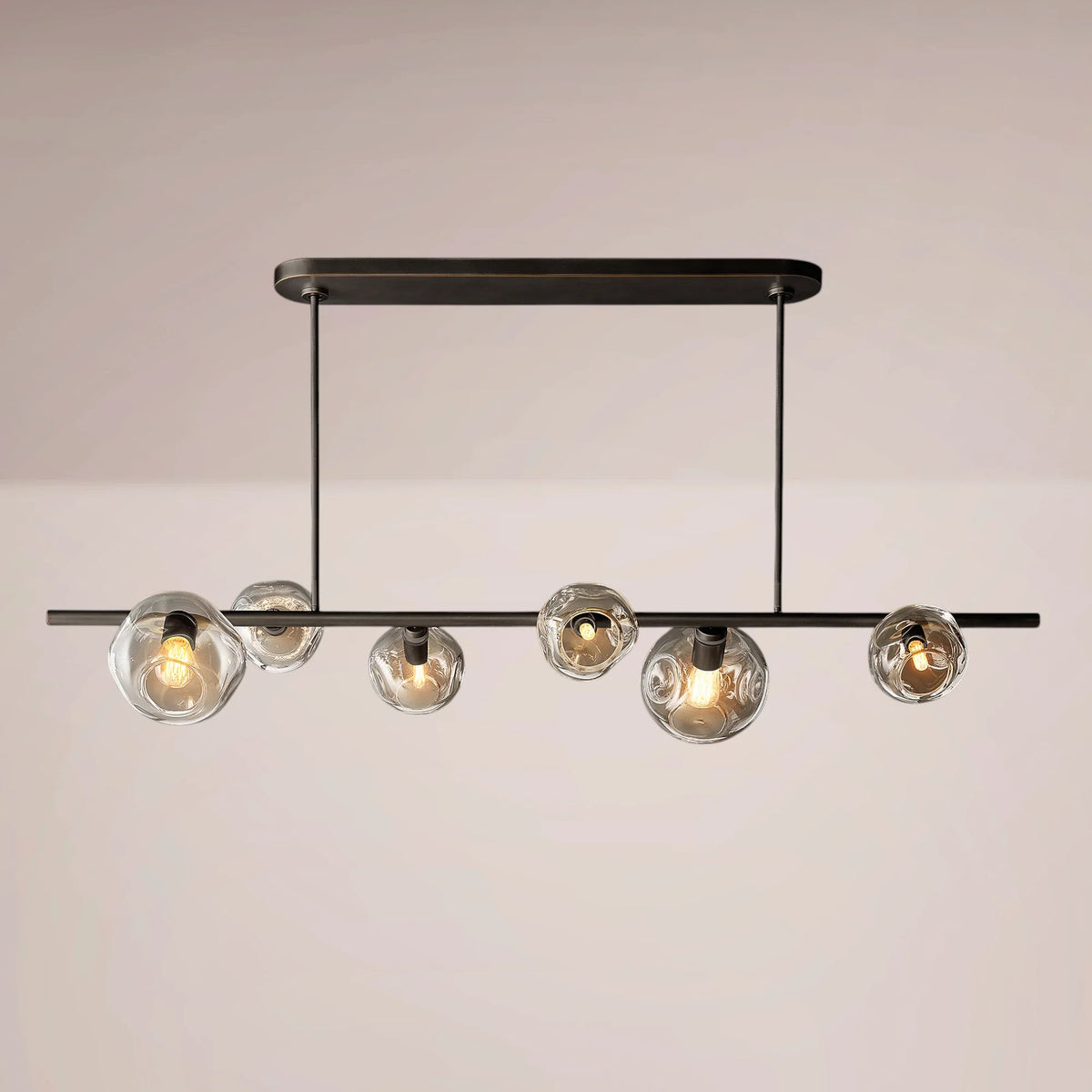 Virelle Bubble Smoke Glass Linear Chandelier