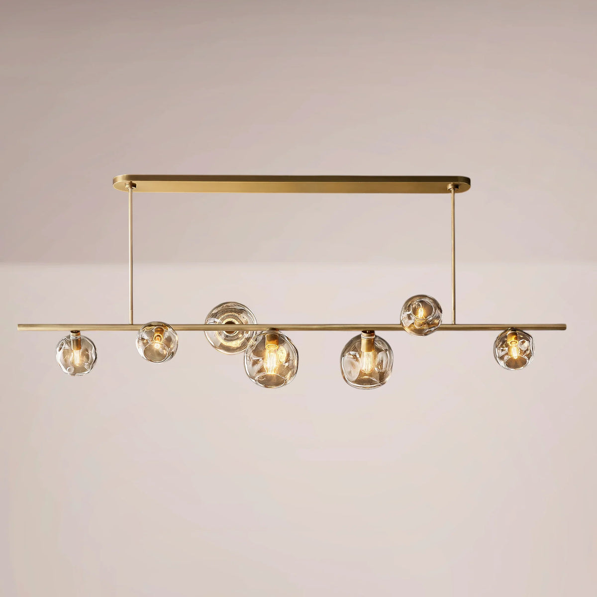 Virelle Bubble Smoke Glass Linear Chandelier