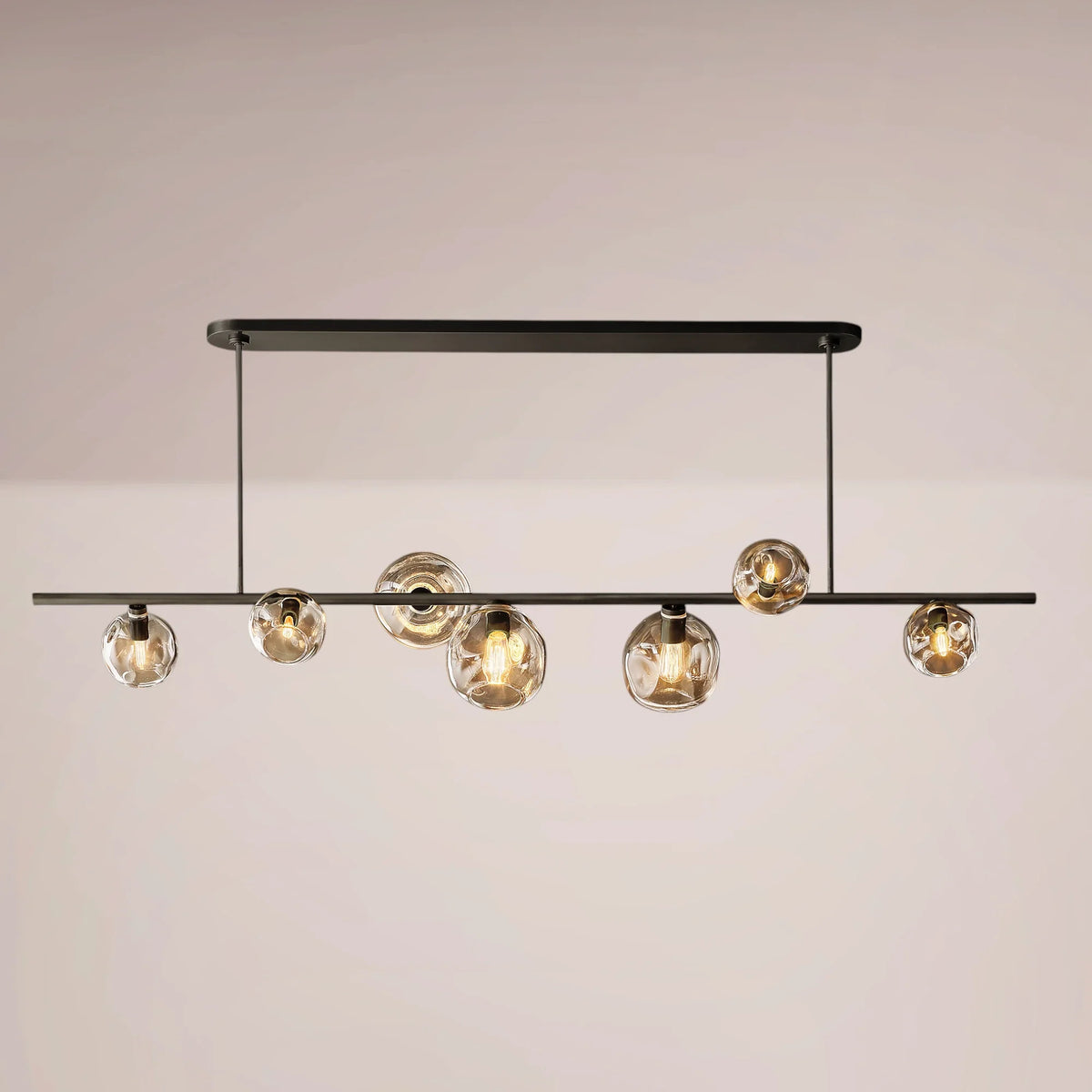 Virelle Bubble Smoke Glass Linear Chandelier