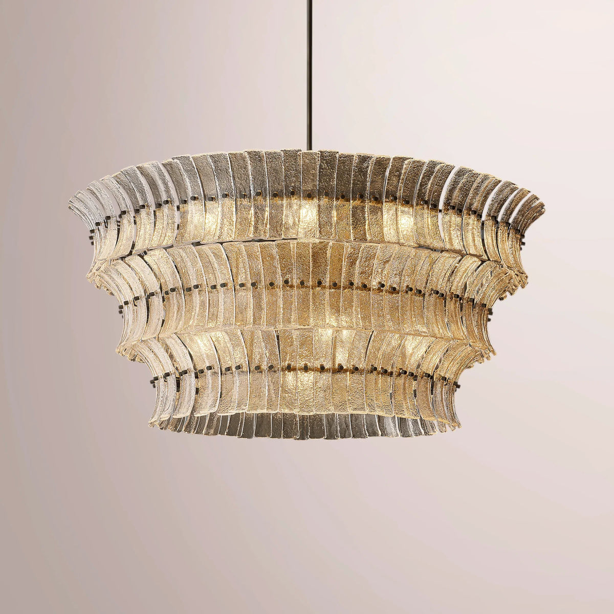 Romaino Smoke Glass Round Chandelier